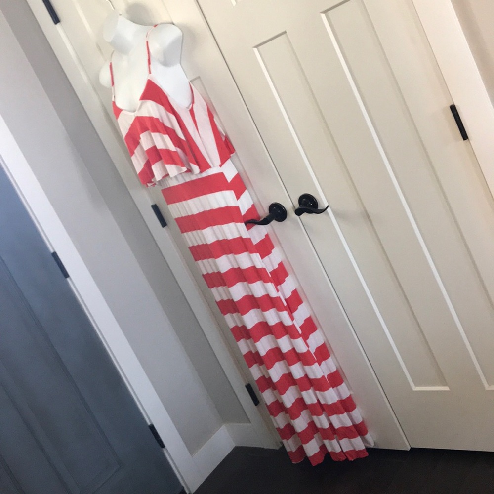 Striped Maxi Dress - Size Small